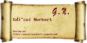 Gácsi Norbert névjegykártya
