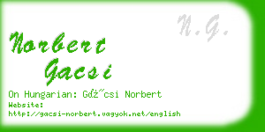 norbert gacsi business card